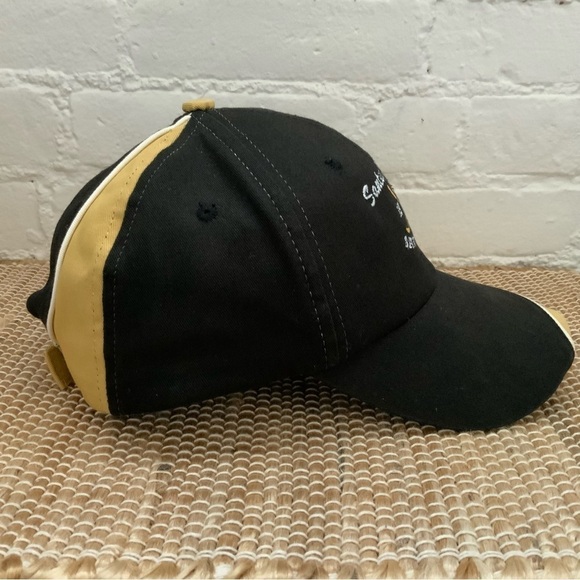 Vintage Golf Hat 100% Cotton Adjustable Cap Talk Town Black Santee International - Picture 3 of 11